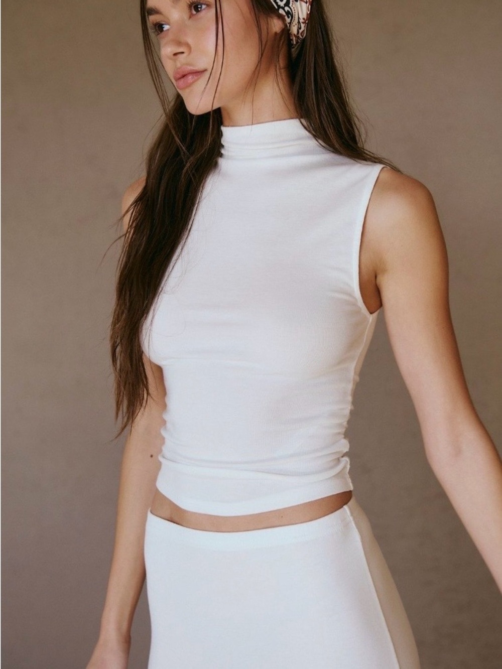 Free people White Two-Piece Ribbed Tank & Skirt Set - Picture 3 of 4